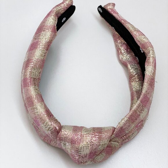 NWOT Lele Sadoughi x LoveShackFancy Plumberry (Pink Gingham) Headband main image 4